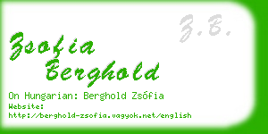 zsofia berghold business card